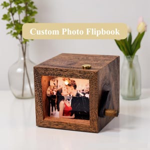 Custom Photo Flipbook Album: Mechanical Hand-Crank, Light-Up Design