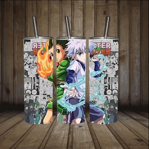 Anime 20oz Tumbler with Rubber Bottom and Straw