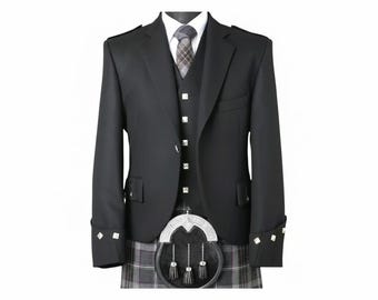 Argyll Black Kilt Jacket Outfit - Scottish Highland Formal Wear