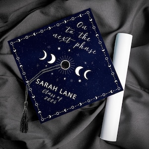 Celestial Graduation Cap Topper | Customizable Sun & Moon Design | Instant Download