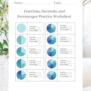 Fraction Conversion Worksheet | Master Fractions, Decimals, & Percents | Math Printable for Teachers