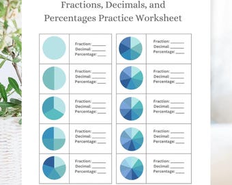 Fraction Conversion Worksheet | Master Fractions, Decimals, & Percents | Math Printable for Teachers