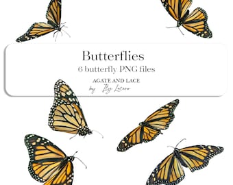 Butterfly Monarch Clip Art PNG file Digital Photo Prop / Overlay / Digital Scrapbooking