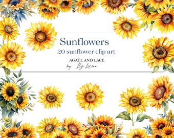 Yellow Sunflower Flowers and Bouquets Digital Scrapbook Clip Art, PNG