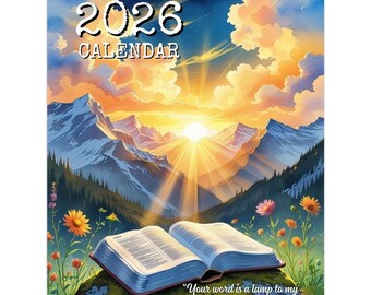 2026 Bible Verse Wall Calendar, Inspirational Christian Scripture Art