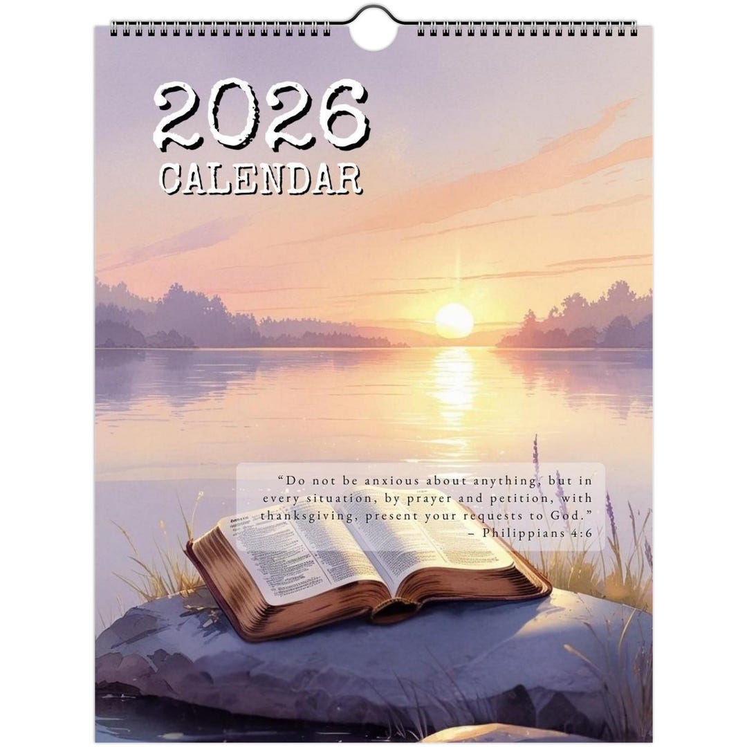 2026 Bible Verse Wall Calendar, Inspirational Christian Scripture Art ...
