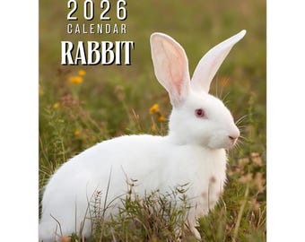 2026 Rabbit Wall Calendar: Wildlife Art Print Decor, Rabbit Lover Gift, Animal Theme Decor, 12 Month Calendar with US & UK Holidays