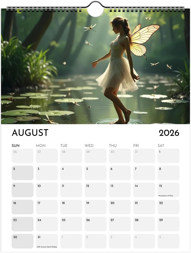 2026 Fairy Wall Calendar – Enchanted Fantasy Art, Cute Fairy-themed ...