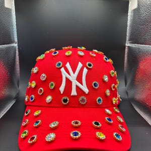 Red Ny Rhinestone Hat - Etsy display picture 1