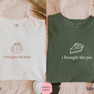 Pregnancy Announcement Shirt, Funny Baby Reveal Couples Tee, Mom To Be Shirt, Fall Pumpkin Pregnancy Tee, Thanksgiving Pregnancy Reveal Tee