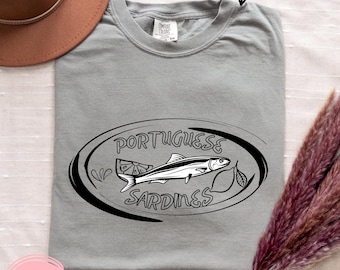 Sardin Unisex Tee, Portuguese Sardine T-shirt, Graphic Fish Shirt, Seafood Lover Top, Ocean Vibes Clothing