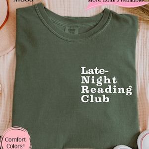 Late Night Reading Club Unisex T-shirt, Book Lover Tee, Literary Gift, Reading Enthusiast Shirt, Vintage Style Bookworm Top