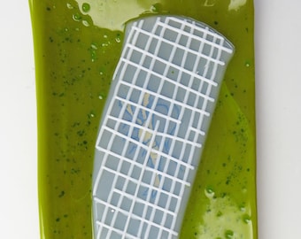 Venus' flower basket  Hexactinellid sponge with Shrimp Fused Glass Dish