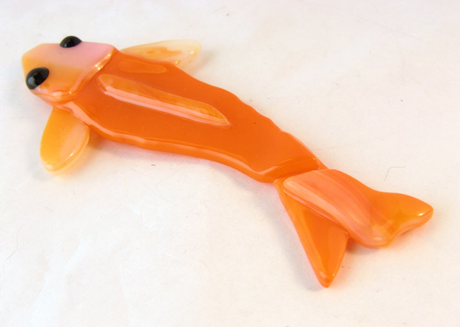 Fused Glass Koi Orange Fish Etsy