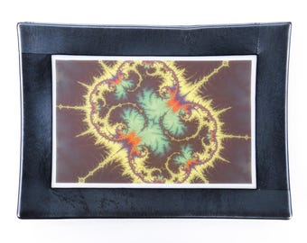 Julia Set Fractal Fused Glass Dish