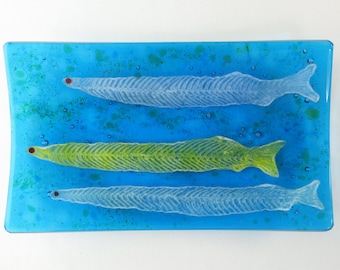 Tarpon Leptocephalus Fish Larva Fused Glass Dish