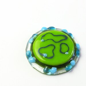 TSWV Virus Fused Glass Brooch Pin image 5