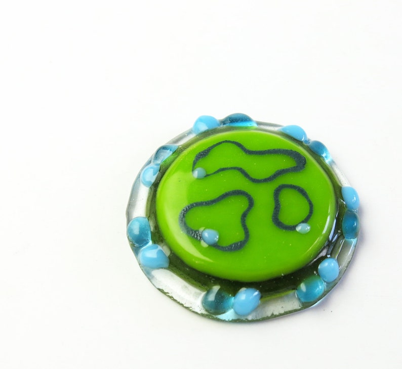 TSWV Virus Fused Glass Brooch Pin image 5