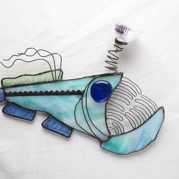 Anglerfish Stained Glass  Suncatcher