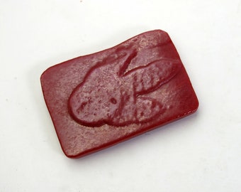 Therapod Dinosaur Fossil Footprint Fused Glass Magnet