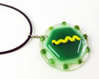 Flavivirus Virus Fused Glass Pendant