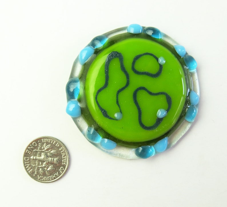 TSWV Virus Fused Glass Brooch Pin image 3