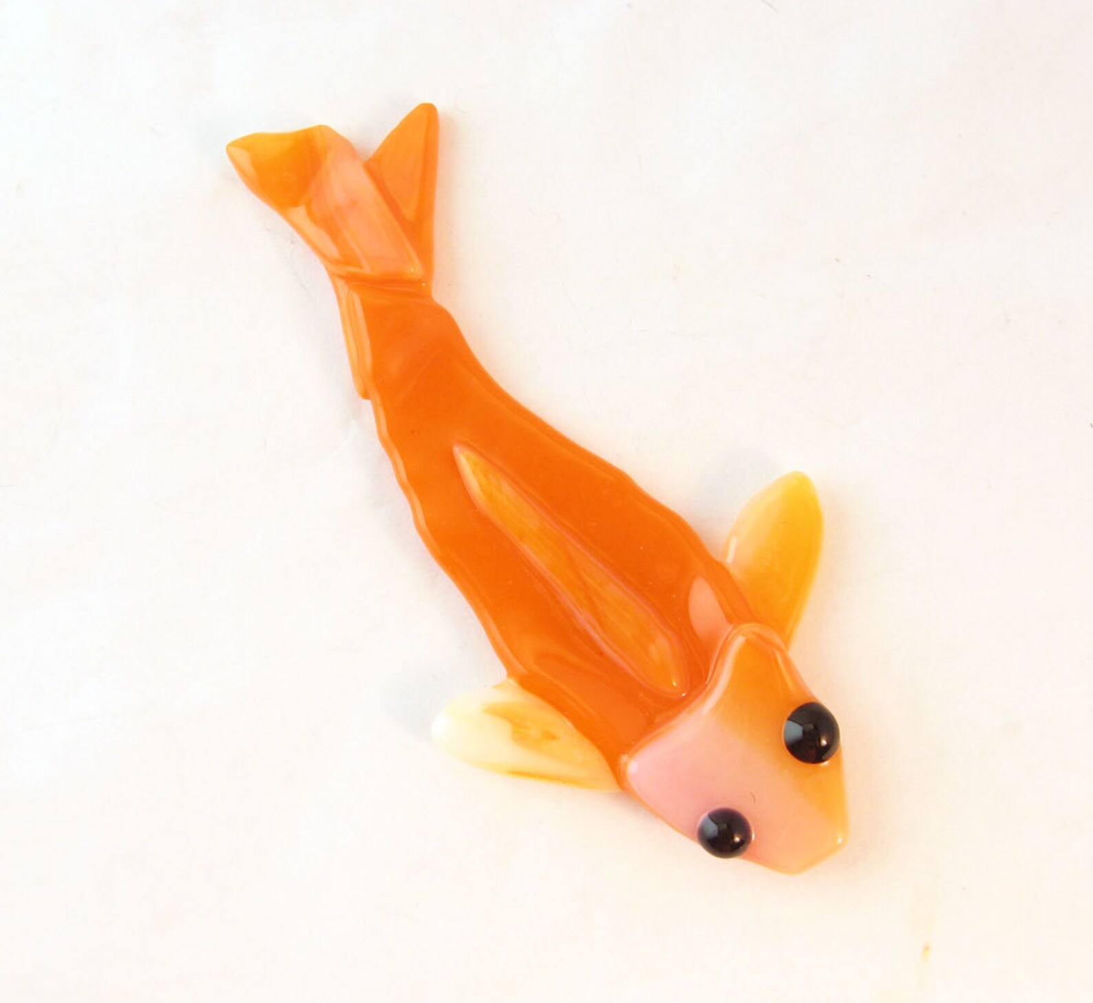 Fused Glass Koi Orange Fish Etsy
