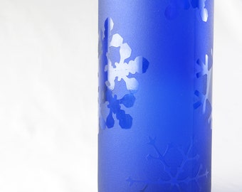 Snowflake Sandblasted Wine Bottle Vase