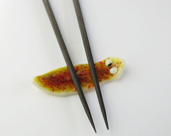 Planarian Fused Glass Chopstick Rest