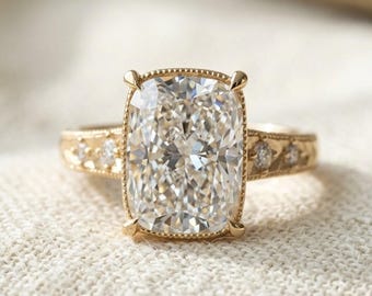 3.30 Carat IGI Certified E VS1 Oval Lab Grown Diamond Engagement Ring, 14k Gold Wedding Ring, Lab Created Diamond Anniversary Ring For Her