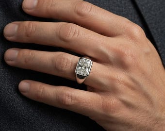 Anillo de compromiso solitario de diamante cultivado en laboratorio de 2 quilates, color D, claridad VVS2, certificado por IGI, anillo de boda con engaste de oro de 14k, unisex, para uso diario.