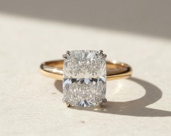 5.00 Carat E VS1 IGI Certified Cushion Cut Lab Grown Diamond Engagement Ring, Solitaire Lab Created Diamond Wedding Ring, 14k Gold Ring