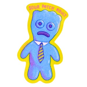 Funny Sour Patch Kid Sticker: Adult Humor Gummy Candy Meme