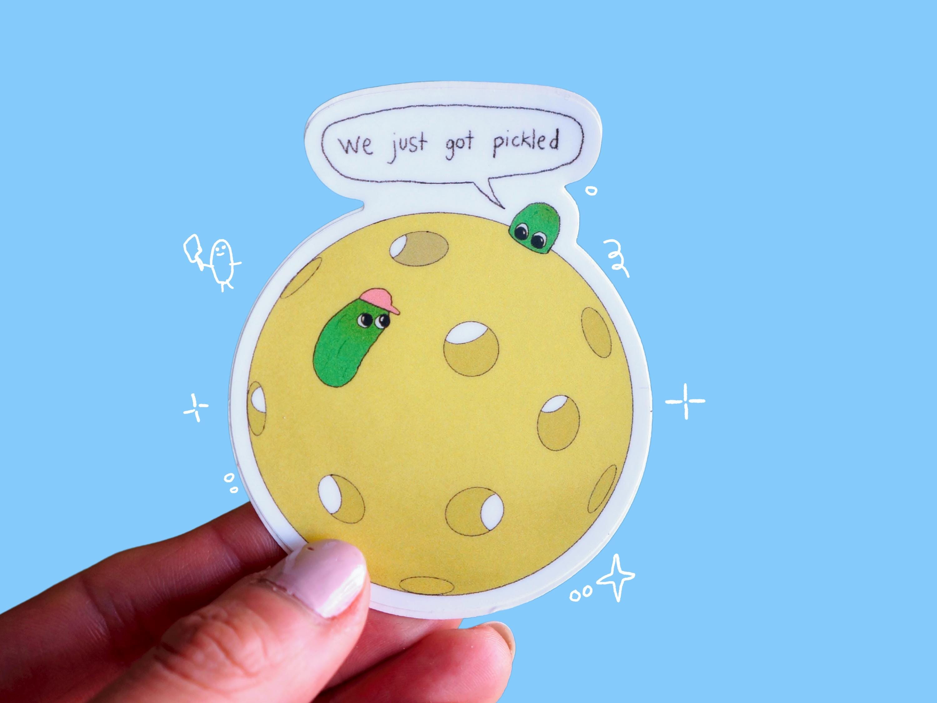 Funny pickleball gift sticker pickle cute pickleball accessory tournament prize | Vinyl sticker for laptop, kindle, planner, waterbottle