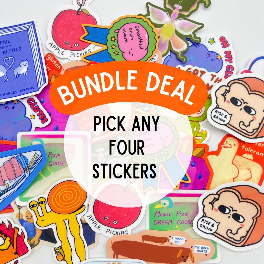 Pick 4 Stickers Deal - Unique Vinyl Stickers - Etsy