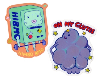 Adventure Time sticker set BMO art lumpy space princess sticker Oh My Glob funny gym motivation gift | silly sticker for laptop, journal