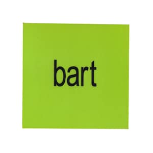 May include: A square, lime green sticker with the word "bart" printed in black, centered on the sticker. The sticker is isolated on a white background.