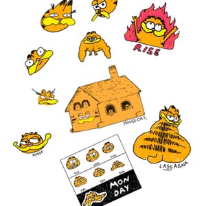Fat Orange Cat Sticker: Homebody Introvert Art image 5