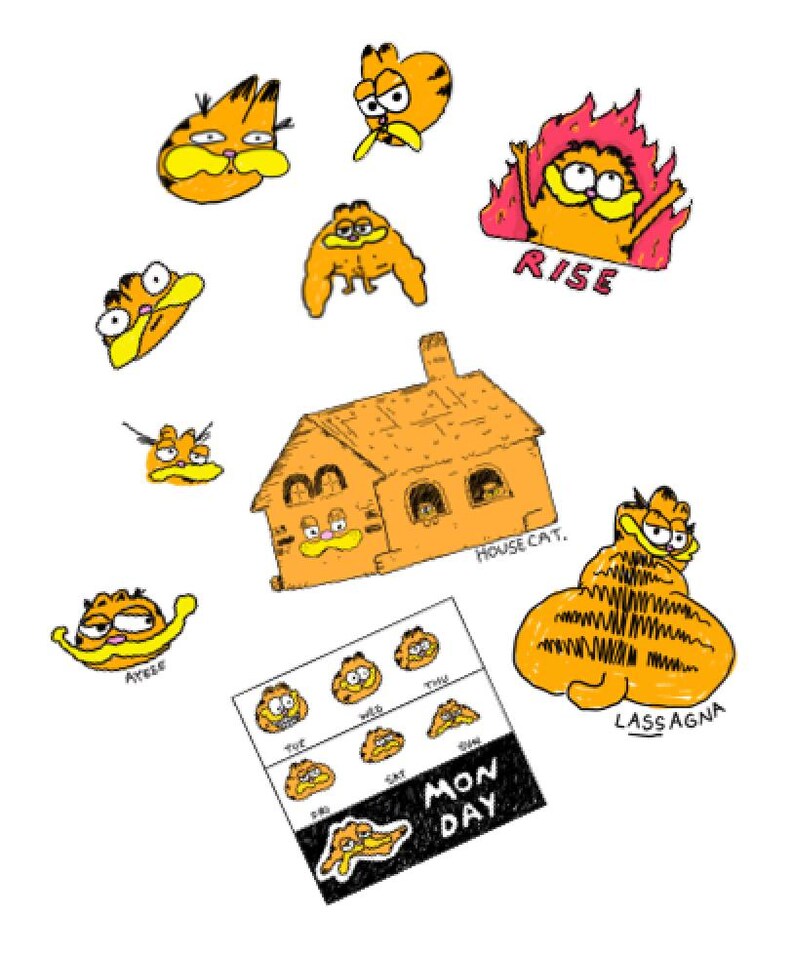 Fat Orange Cat Sticker: Homebody Introvert Art image 5