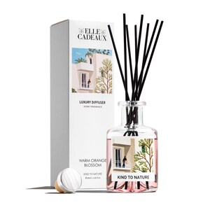 Warm Orange Blossom Reed Diffuser – Home Fragrance, Long-Lasting Scented Oil Diffuser for Relaxing Atmosphere – Perfect Home Decor, 6oz