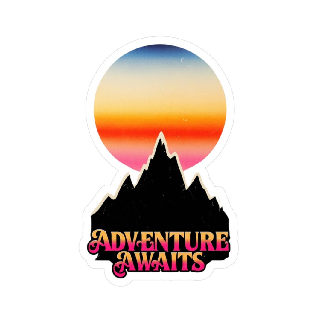 Mountain Adventure Awaits Sticker - Outdoor Vinyl Decal for Laptop ...