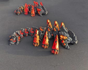 3D Printed Baby Dune Striker Dragon – 11" Articulated Fantasy Fidget Toy with Armored Legs
