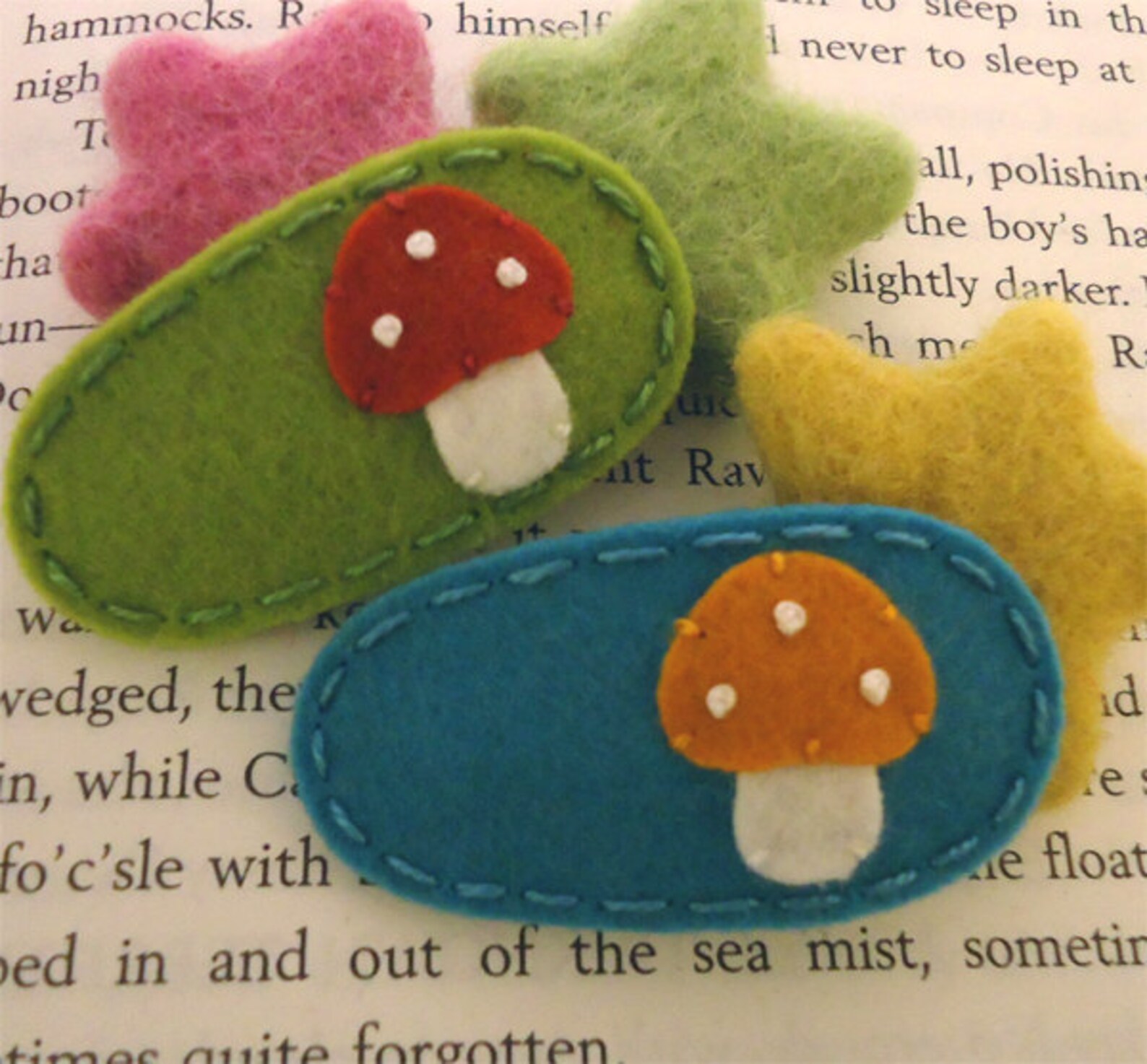 Felt Hair Clips, Felt Toadstool, Baby Girl, Hair Accessories, Felt Hair Bows, School Hair Clips