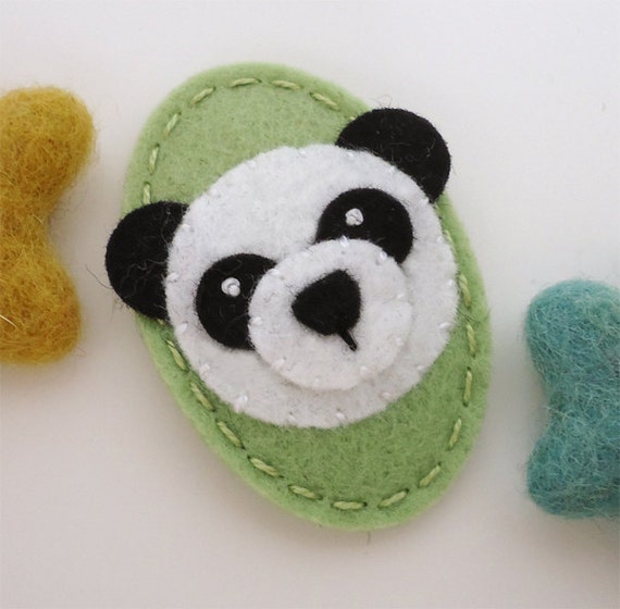 Feltro fermagli per capelli feltro panda neonata accessori | Etsy Italia