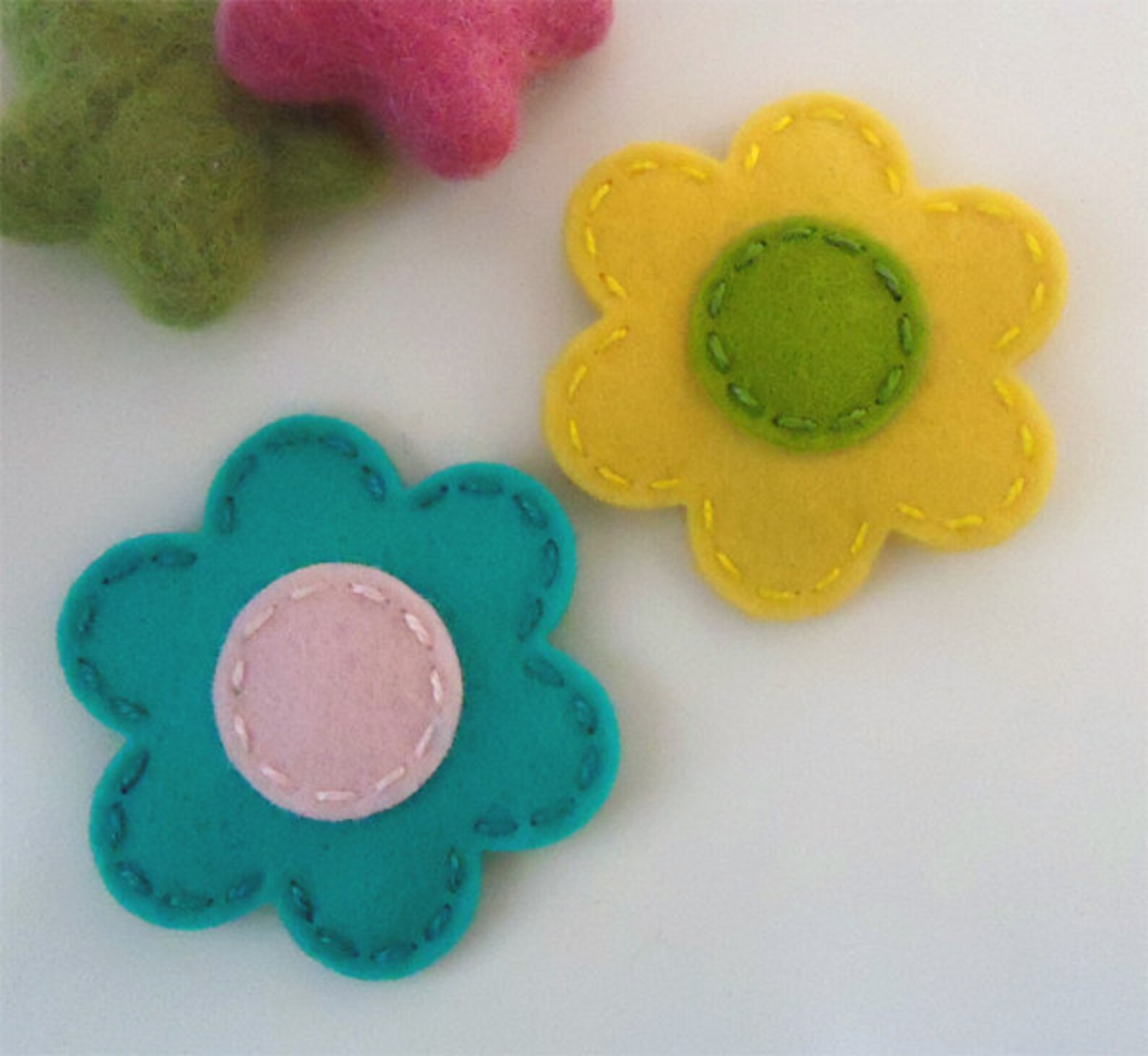 Felt Hair Clips Felt Flower Baby Girl Hair Accessories Etsy UK
