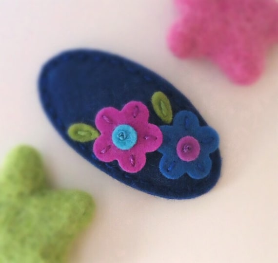 Felt hair clips Felt flower Baby girl Hair accessories Etsy