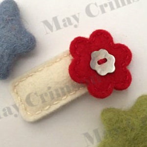 Felt hair bow, Mix and Match, Daisy snap clip, Baby girl, Hair accessories, School hair clips, Wool felt, Girls gift