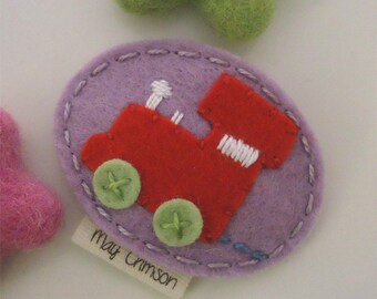 Felt hair clips, Felt train, Baby girl, Hair accessories, Felt hair bow, School hair clips, Wool felt, Hair barrettes, Lilac, Girls gift