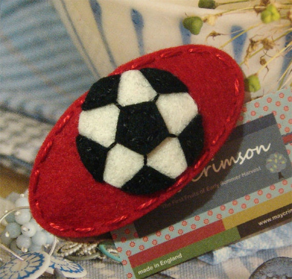 Felt hair clips Felt soccer Baby girl Hair accessories Etsy