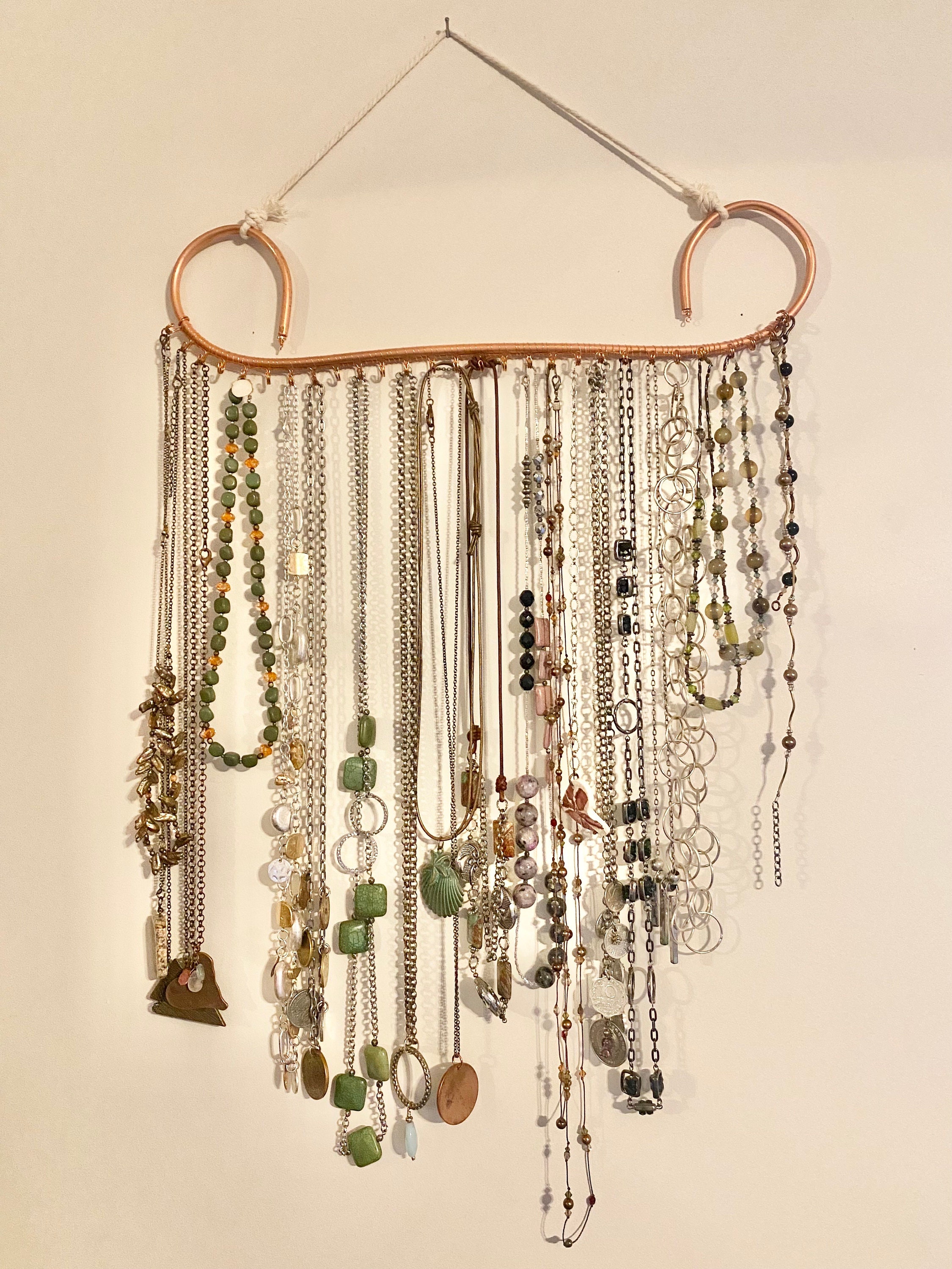 Jewelry Organizer Necklace Holder Wall Mounted Rustic Wood, Necklaces,  Earrings Organizer - Etsy | Diy jewelry holder, Necklace holder wall,  Jewelry organizer diy